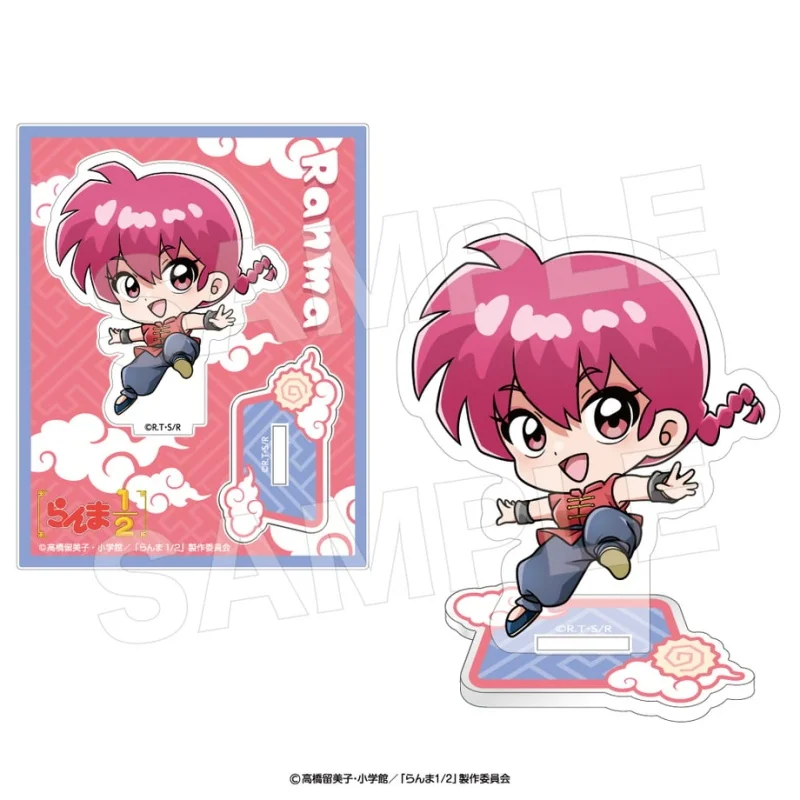 Anime Ranma 1/2 Ranma Saotome Q-Style Human-shaped Acrylic Stand Model Plate Keychains Desktop Ornament
