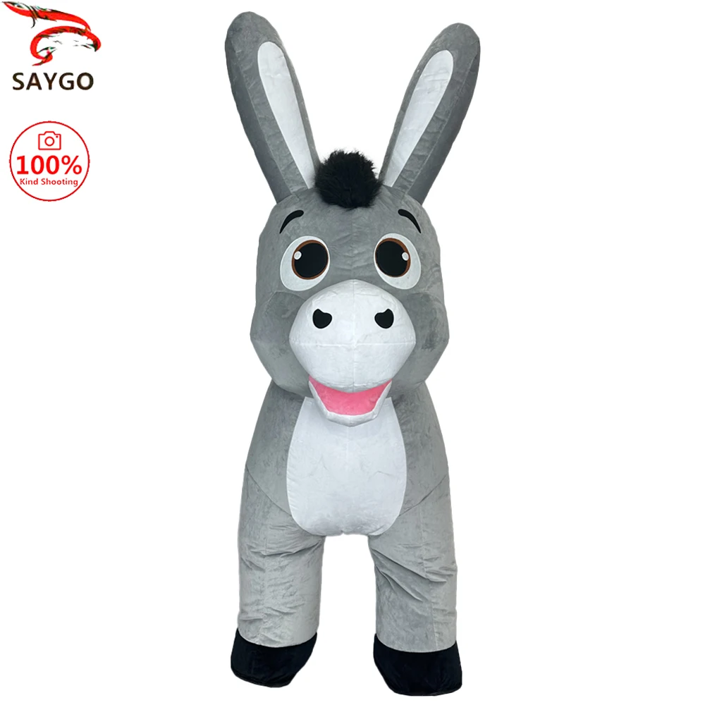 

SAYGO серый осел надувной костюм талисман парад взрослый персонаж косплей день рождения Хэллоуин вечеринка событие плюшевый комплект