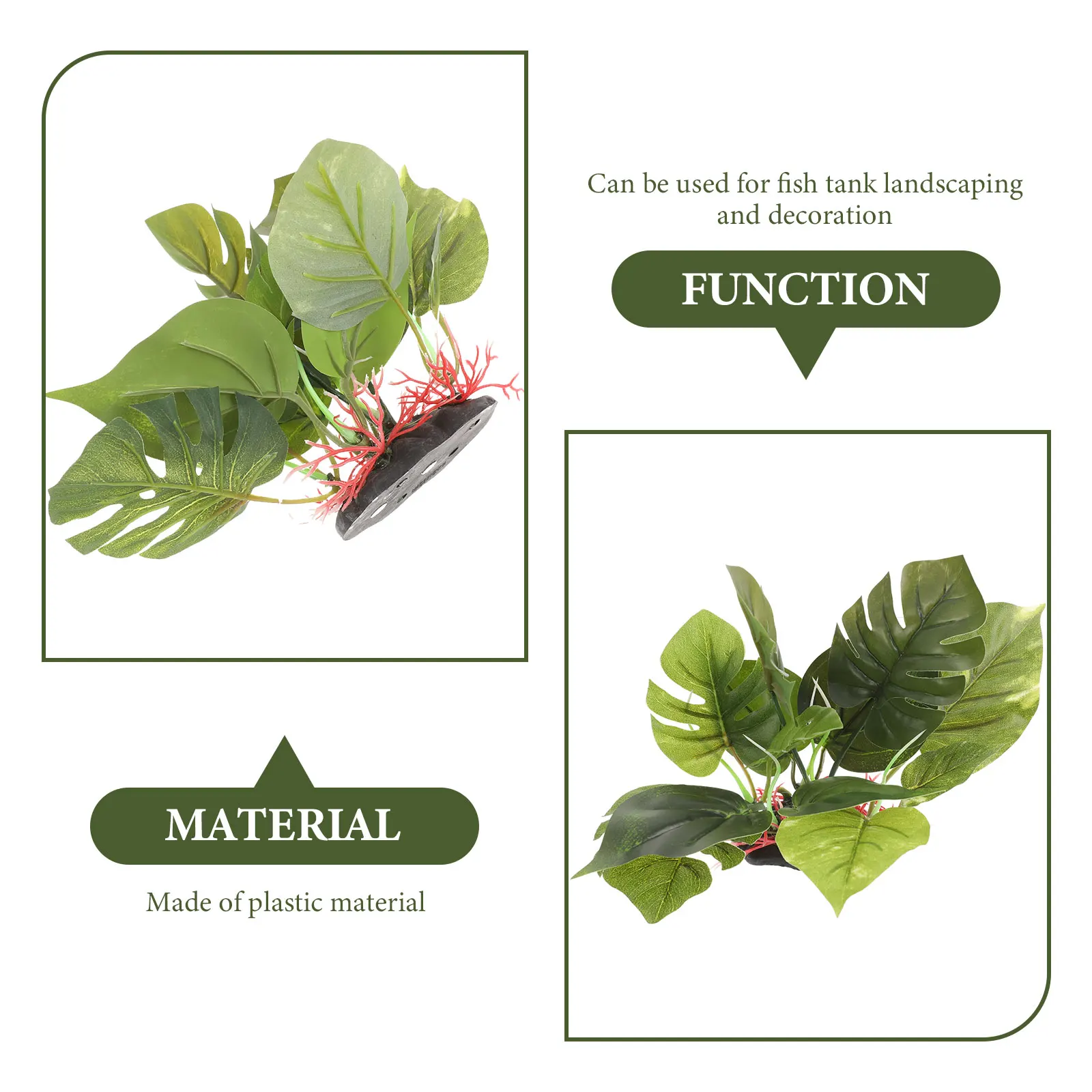 

Realistic Artificial Plant Decor For Aquarium Fish Tank Thickened Base Safe Plastic Aquatic Ornament Fake Plants Betta Goldfish