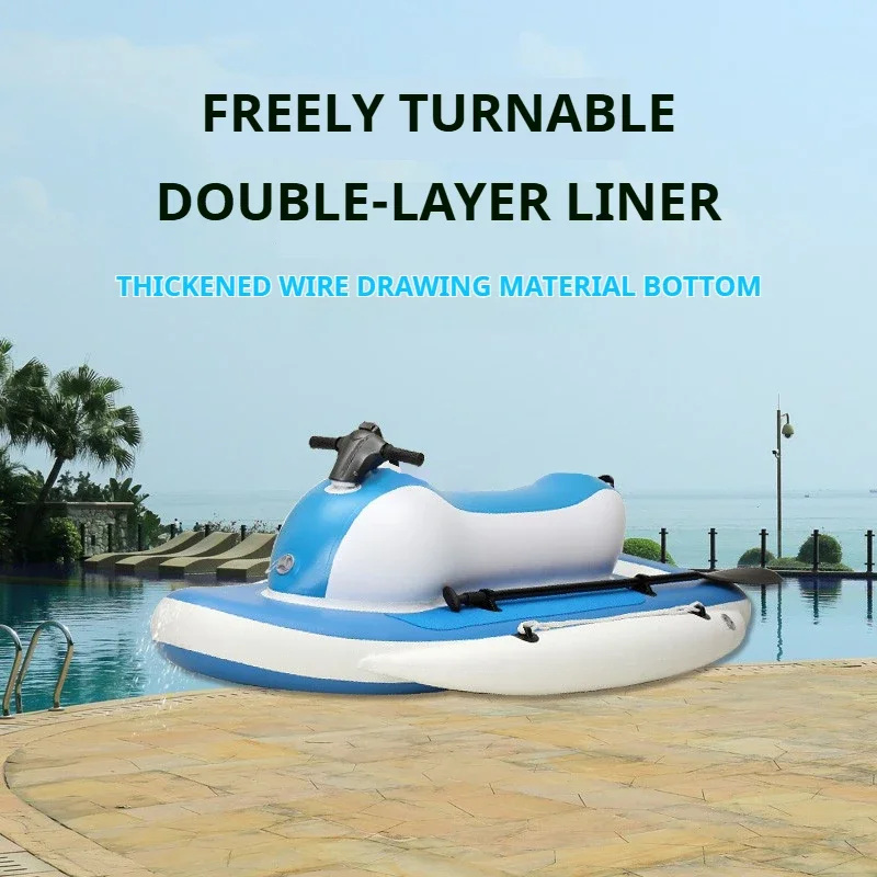 for Fishing, Electric Mount for Lake Sea 5-Chamber Inflatable Motor Boat, Thickened PVC with EVA Deck & 140kg Load