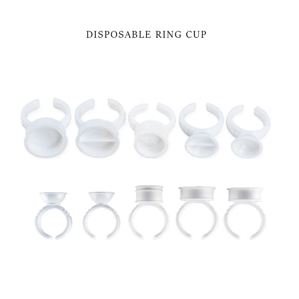 500pcs/bag Disposable White Eyebrow Pigment Rings Permanent Makeup Eyebrow Tattoo Tools Accessories Ink Cup Ring