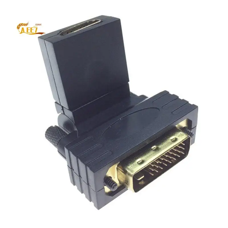 

AEE7-Audio Video Adapter 1080P DVI Male To -Compatible Female 360 Degree Rotating Swivel For HDTV Video Card