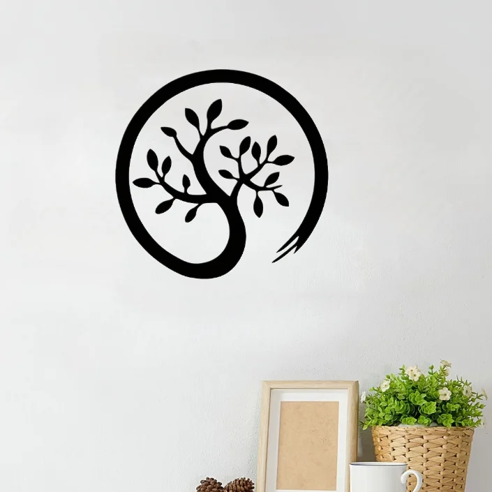 

Tree Of Life Black Metal Wall Art Outdoor Metal Decoration Garden Patio Wall Hanging Iron Art decoration Wall Sticker Gift