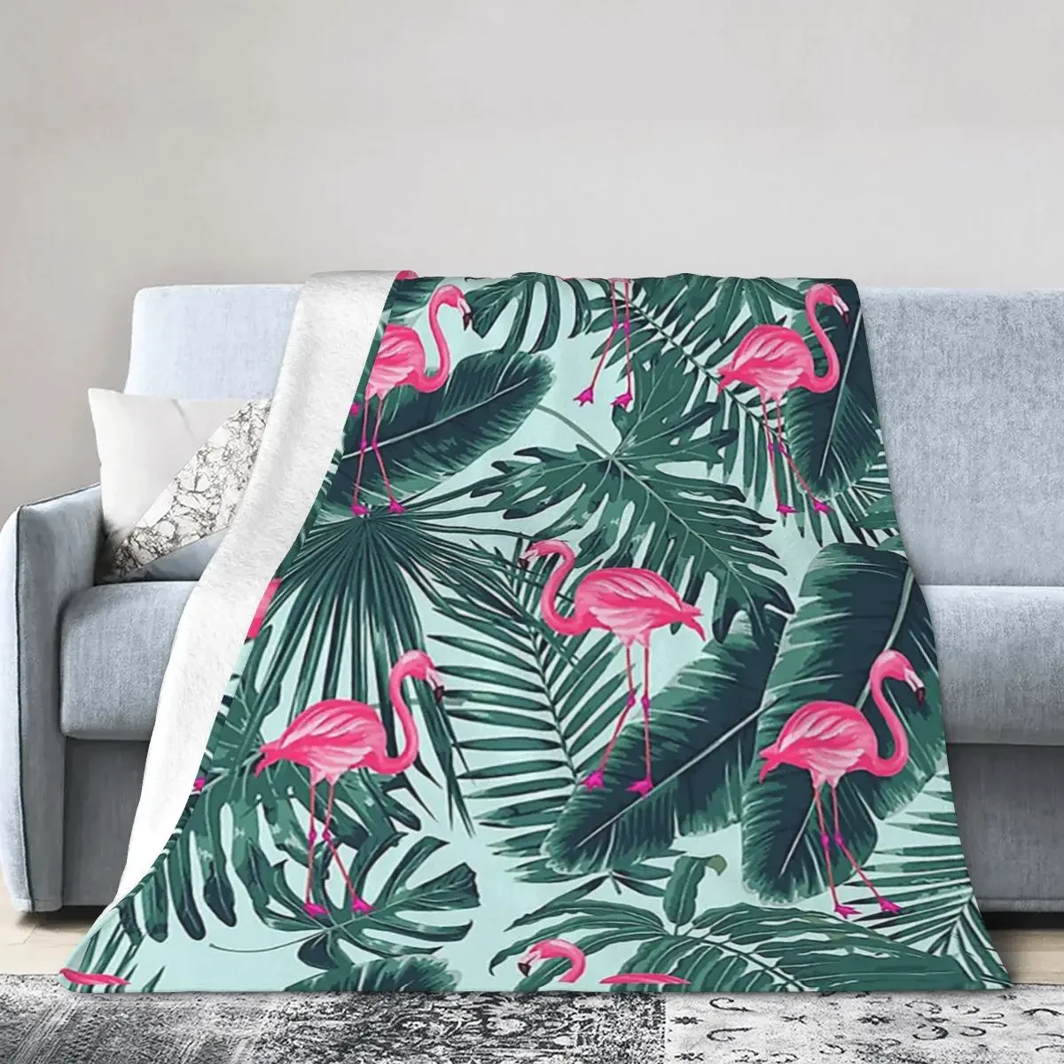 

Tropic Abstract Flamingo Blankets Soft Warm Flannel Throw Blanket Bedspread for Bed Living room Picnic Travel Home Sofa