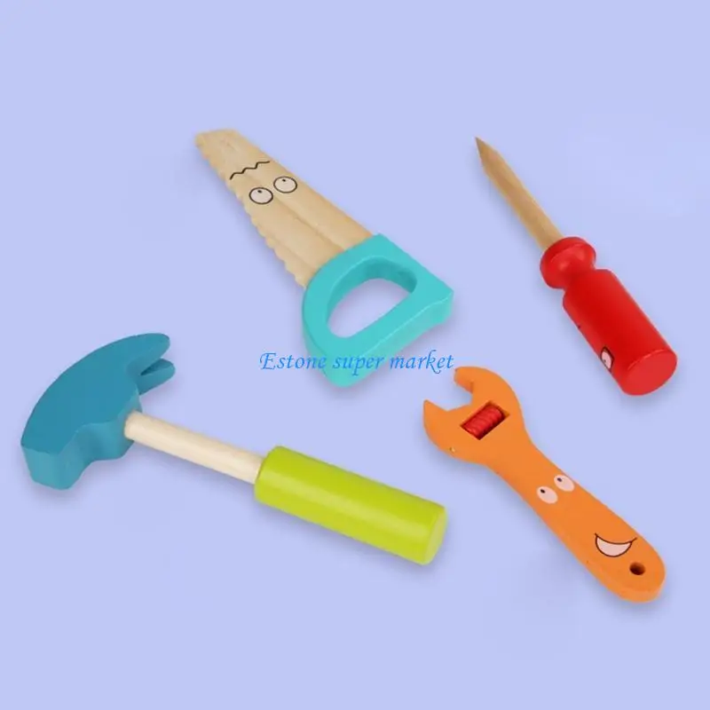 090B Brinquedo infantil simulação caixa ferramentas, quebra-cabeça educacional, brinquedo carpinteiro para 3+