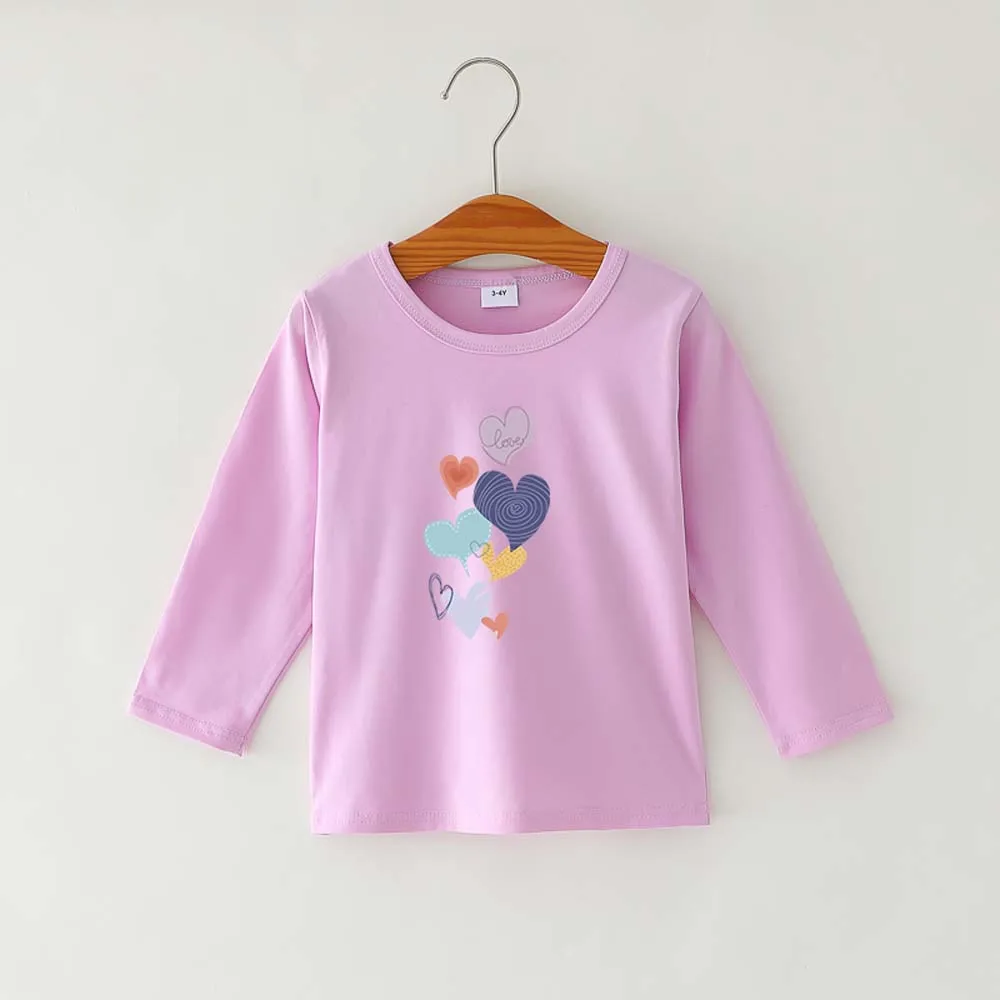 Multi love long sleeved T-shirt for boys and girls optional printing anti fouling waterproof oil resistant breathable and good