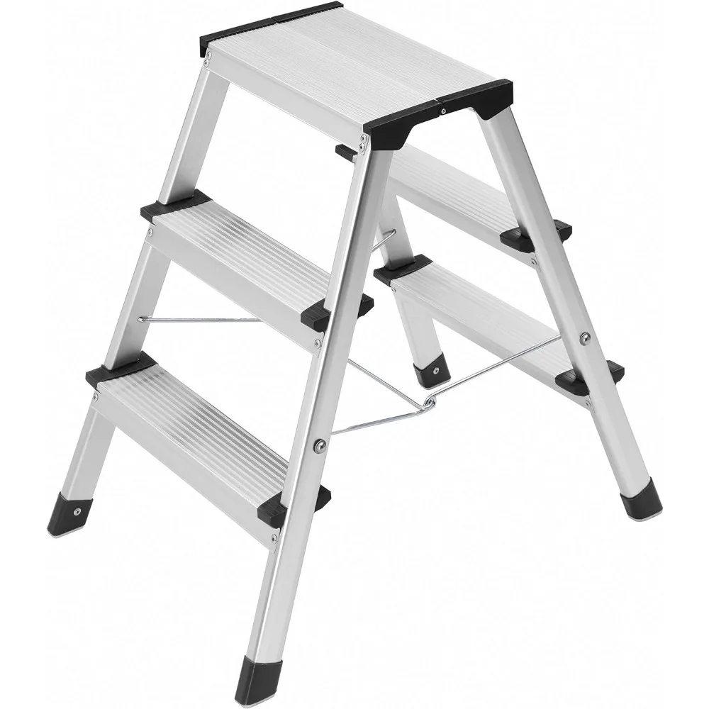 

Hailo 4443-701 D60 StandardLine Aluminum, 3 Stool, Step Ladder, Silver