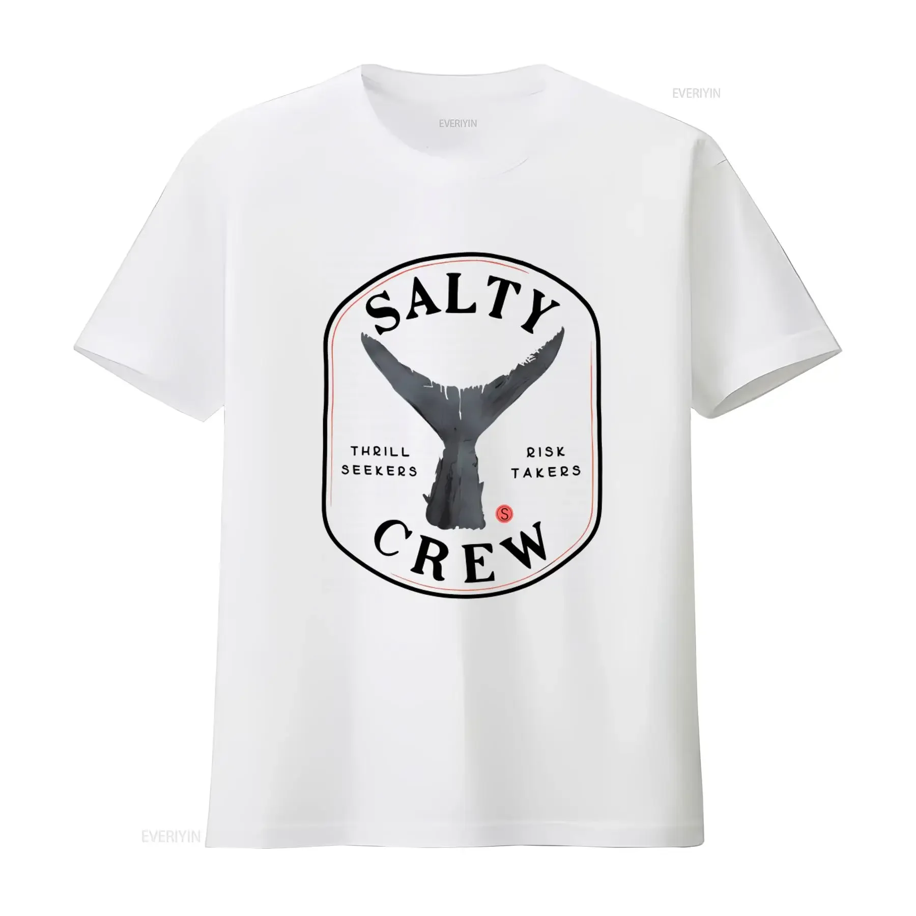 SALTY CREW Mens M Black T Shirt Thrill Seekers Risk Takers Fish Fishing Design TEE vintage Washed streetwear Stretched Slightly