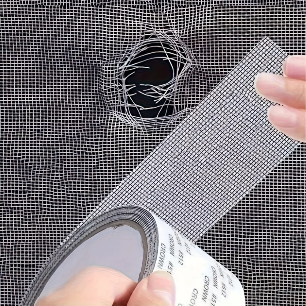 210cm x 5cm Self-Adhesive Window Screen Repair Tape, Fiberglass Mesh Patch for Door & Window, Fix Holes Tears, Mosquito Barrier