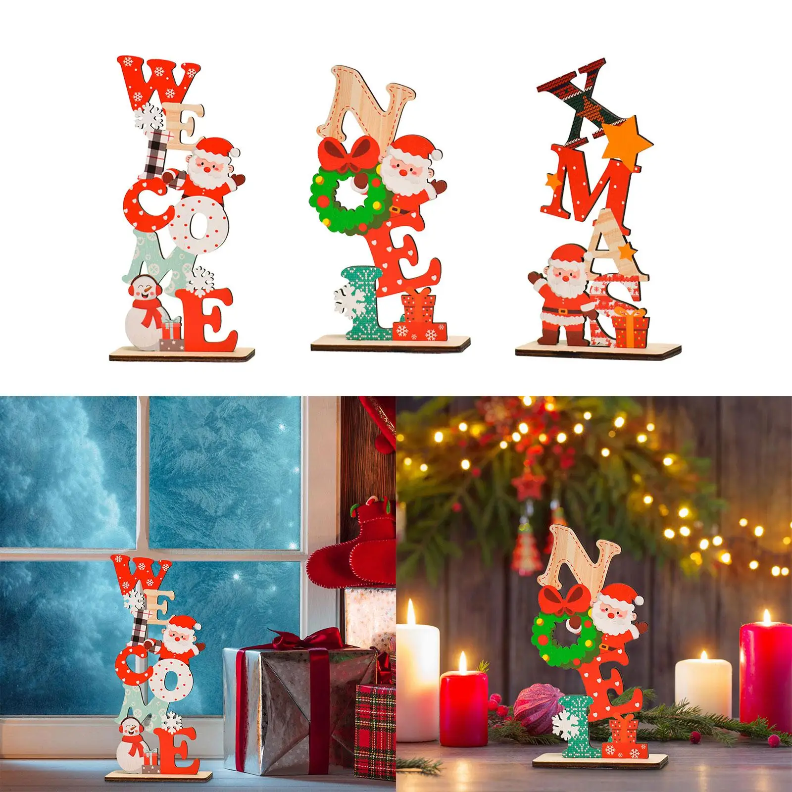 Juguetes de Decoración de mesa de Navidad, centro de mesa de Navidad DIY, mantel de fiesta, estante de dormitorio, escritorio