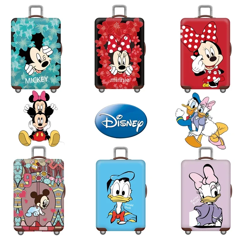 Disney Mickey Minnie Cartoon Luggage Protective Cover Travel Accessories Suitcase Covers For 18-32 Inch Elastic Trolley Case