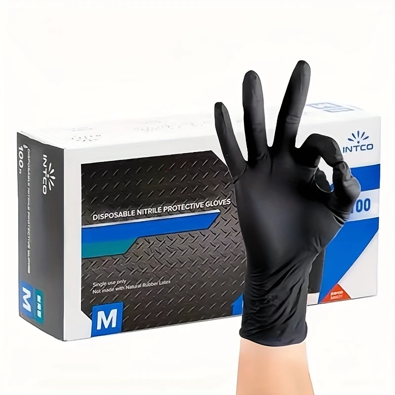 

20/50/100PCS Black Nitrile Gloves Household Kitchen Bathroom Cleaning Gloves Dishwashing Nail Art Hair Dye Pets Latex Free