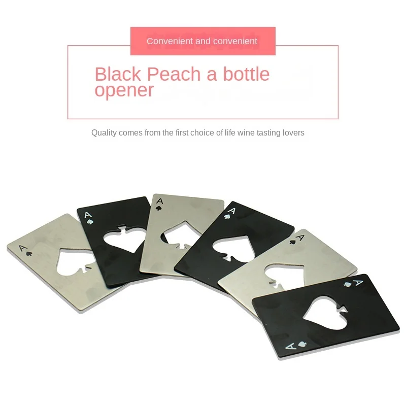 40pcs Spade a Credit Card Bottle Opener Creative Playing Card Stainless Steel Household Tools Bottle Opener Beer Opener