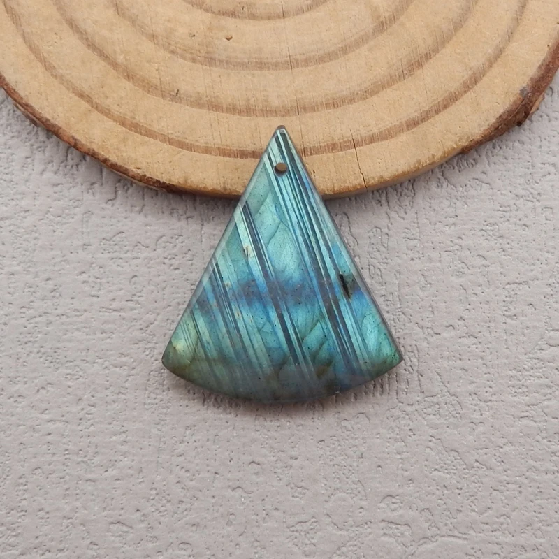 

Natural Stone Labradorite Obsidian Pendant Bead,Fashion Jewelry Necklace Accessories Men Women 27x23x6mm 4g