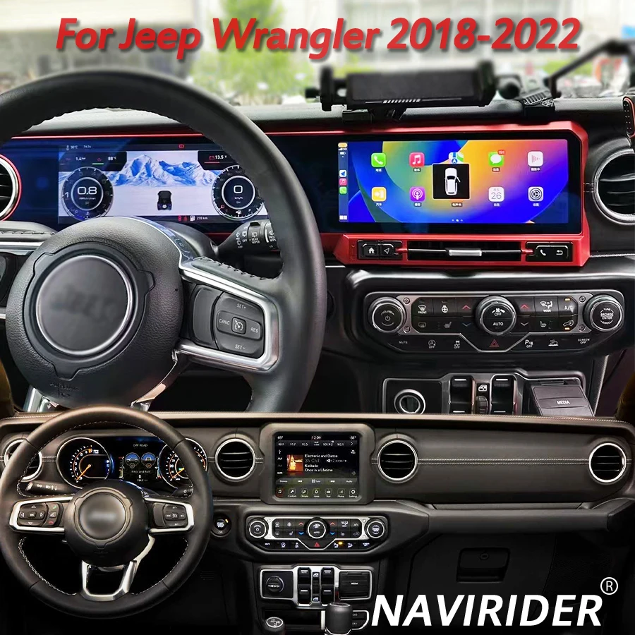

Android Car Radio For Jeep Wrangler 2018-2022 LCD Instrument Panel Dual Screen Interaction Android Multimedia Navigation
