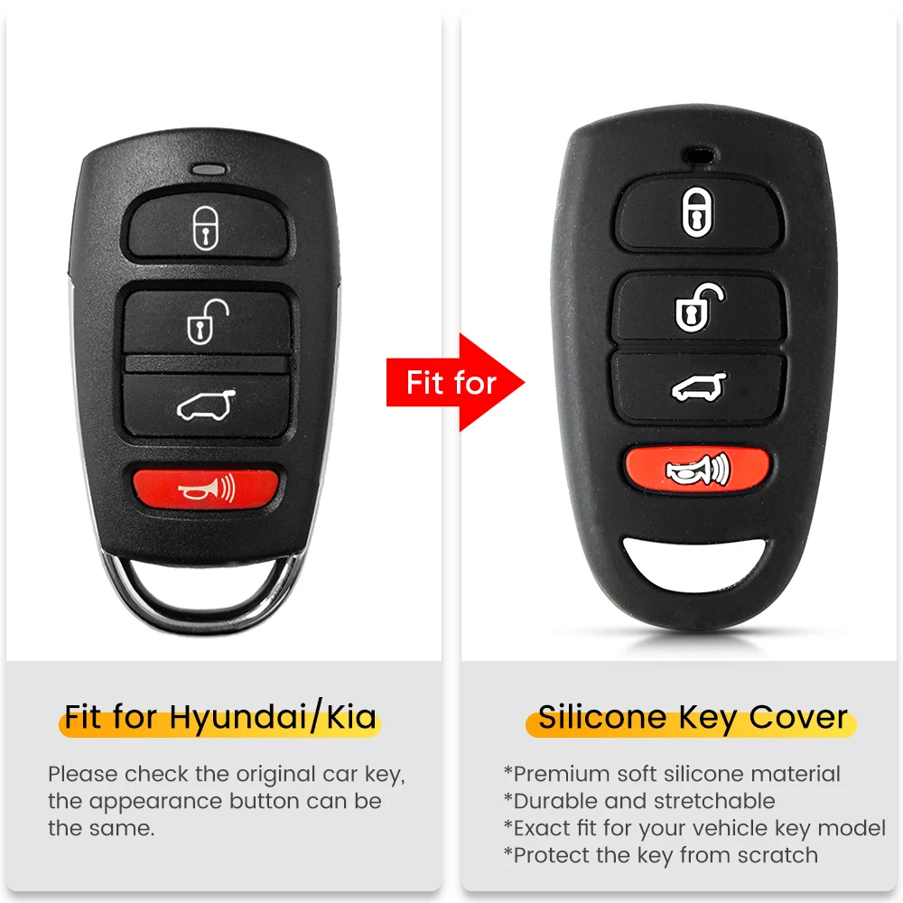 KEYYOU silikonowa obudowa na kluczyk samochodowy pokrowiec do Kia Sorento Sonata Sadana Carens dla Hyundai Tucson Accent Remote Protect brelok