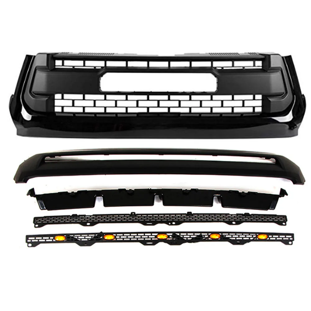 Auto Parts Front Bumper Grille With LED Lights Modified Accessories Racing grilL and hood Fit for Toyota Tundra 2014-2019