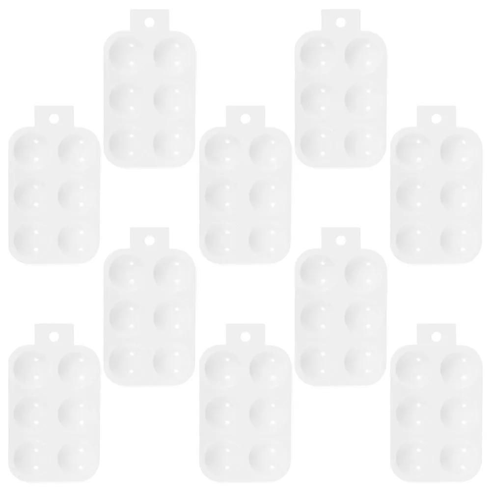 10 قطع من لوحات الطلاء البلاستيكية المكونة من 6 لوحة خلط الآبار، صينية طلاء بالألوان المائية، لوازم الرسم المحمولة، المنصات البلاستيكية #4