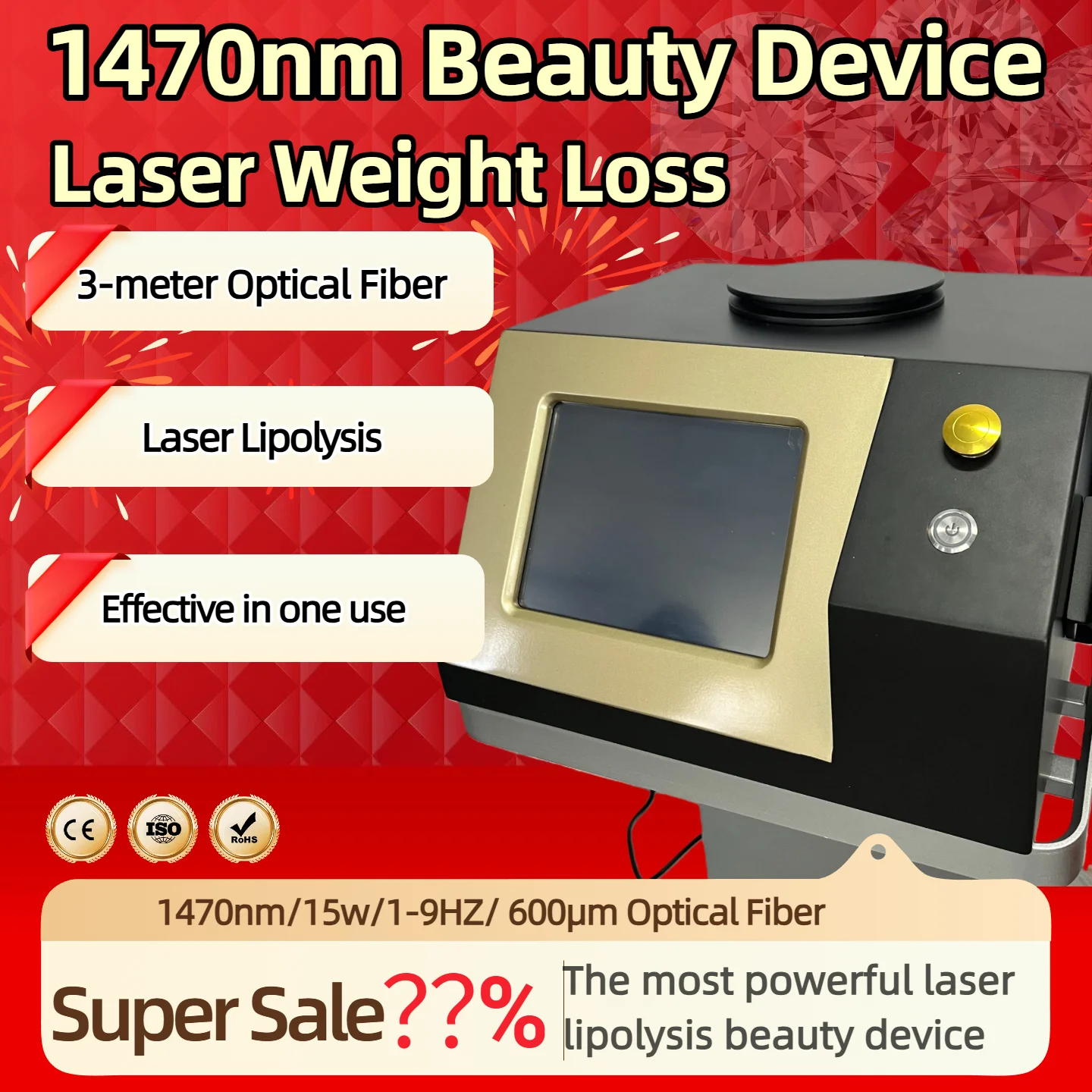 

Лазерный аппарат для похудения и расщепления жира с диодным лазером 1470 нм и оптическим волокном