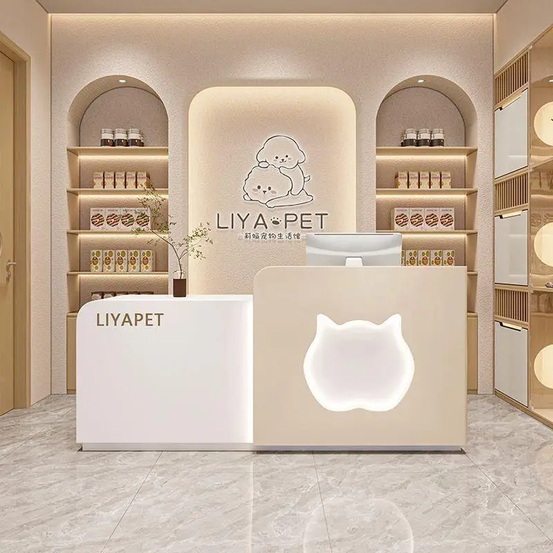 

Luxury Beauty Reception Desks Modern Shelves Restaurant Company Desks Salon Welcome Drawer Design Scrivania Trendy Furniture