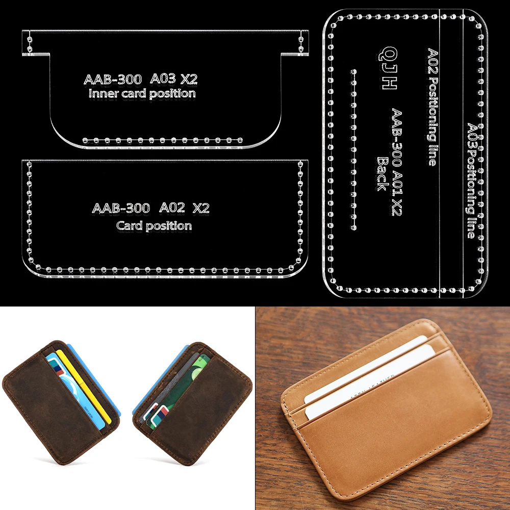 1 Set DIY Sewing Acrylic Template, Multi-Functional Transparent Quilting Drawing Pattern Mold for Card Bag & Wallet Making