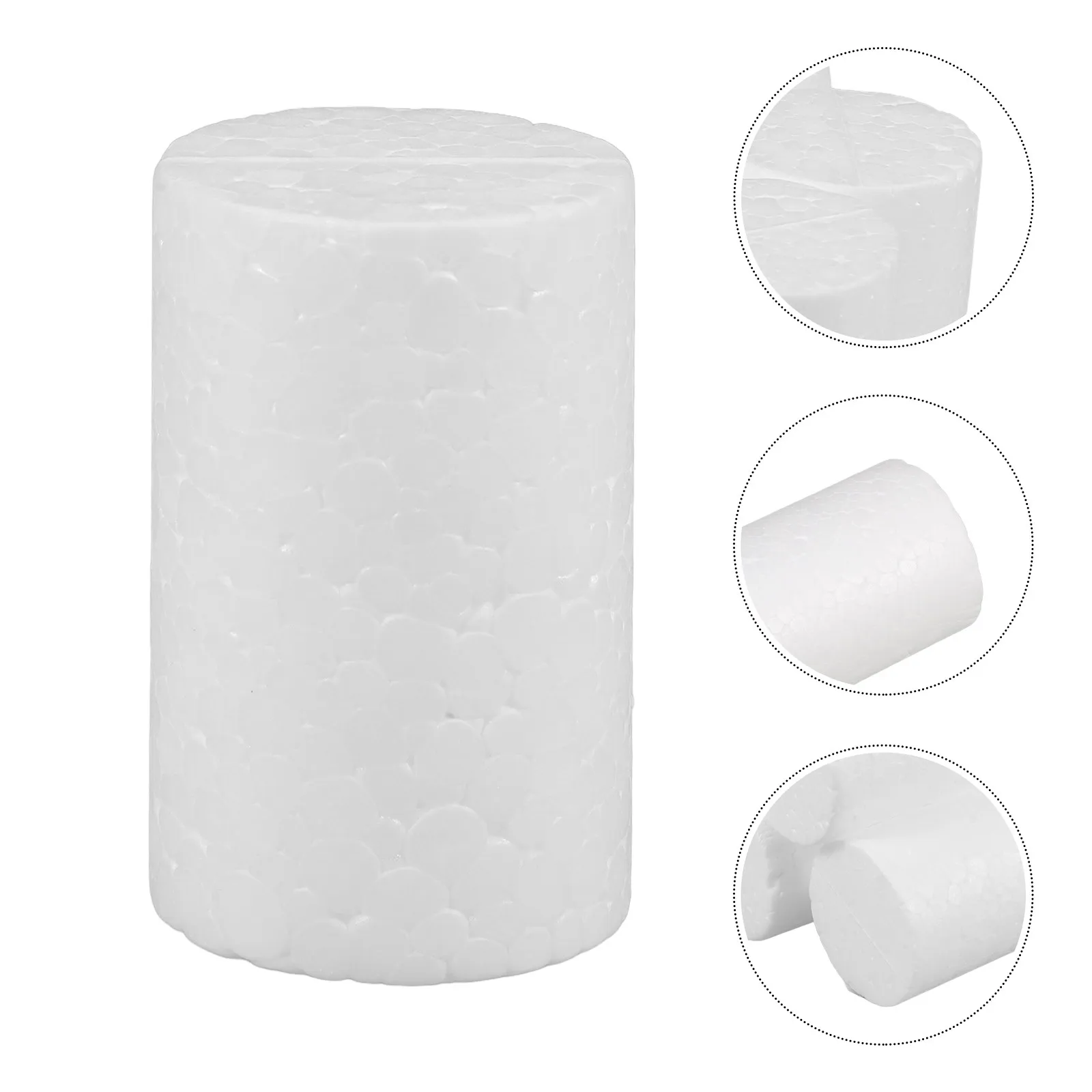 

10Pcs White Foam Cylinders Christmas Decorations DIY Crafts Polystyrene Tubes for Holiday Sculpting Modeling 10x4cm