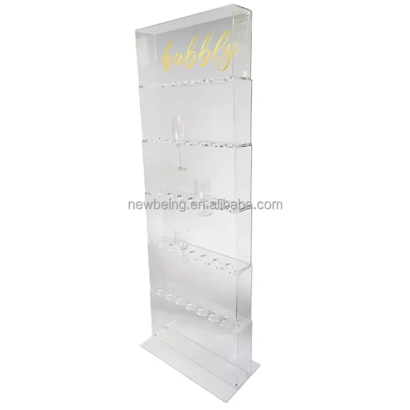 Custom Acrylic Champagne Tower for Wedding Party Handmade Clear Wine Glass Stack Display Stand Personalized Drink Holder