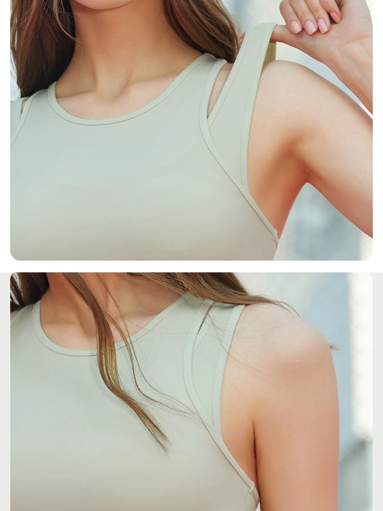 سترة تمرين ممتصة للصدمات مع وسادة صدر، حمالة صدر لليوجا، صدرية مزيفة من البيلاتيس للجري والتدريب واللياقة البدنية، قمة داعمة