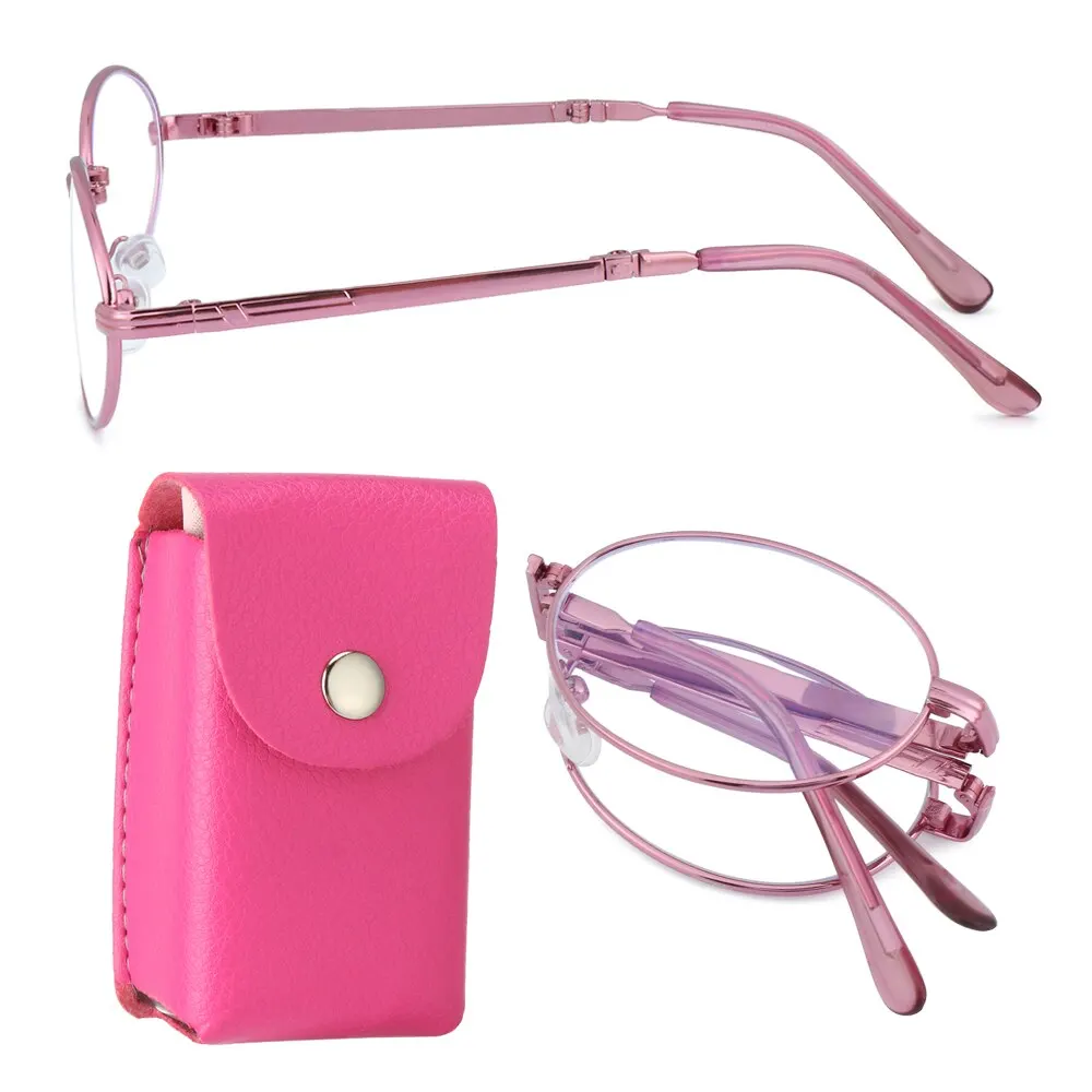 Lunettes de lecture pliables pour femmes, lunettes de lecture bifocales de loin et de près portables avec dioptrie + 1.0 + 1.5 + 2.0 + 2.5 à + 4.0