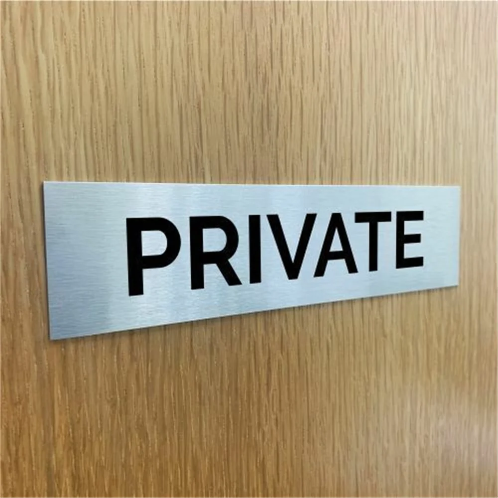 Silver Aluminium Office Department Names Sign 200mm X 75mm Self Adhesive Office Business Buliding Plaque for Different Deparment