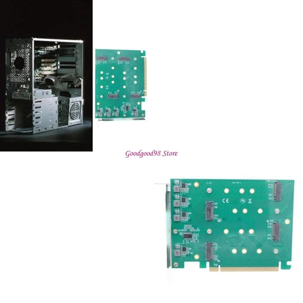

4Slot NVME PCIe Converters 32GB/s Data Transfer RAIDs Modes For X16 Slots