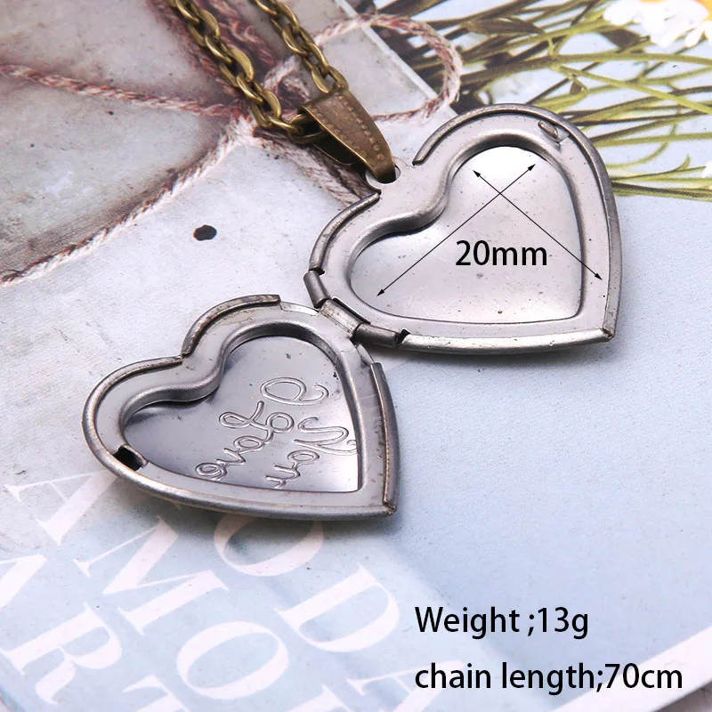 Delicate Floral Oval Heart Locket Pendant Necklaces for Women,Copper Photo Frame Promise Love Keepsake Gift