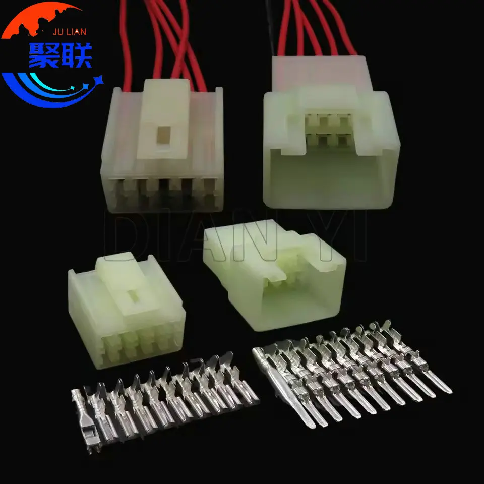 1Sets 10Pin 6090-1220 6090-1056 Female Male Automotive Wiring Harness Plug Cable Sockets With Wires