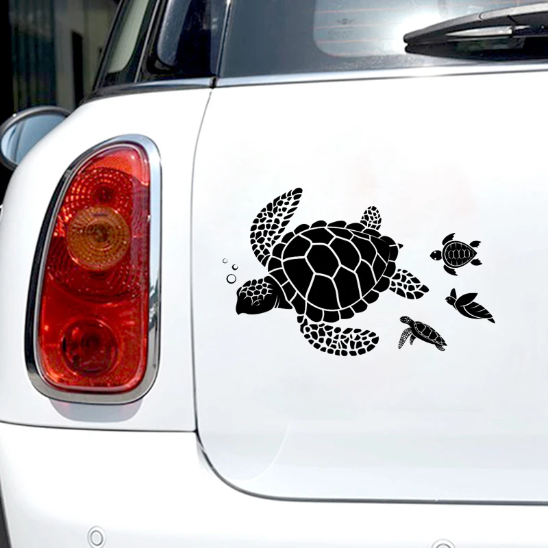 S52443 # Keine Hintergrund Auto Aufkleber Mutter Schildkröte und Baby Turtles Vinyl Aufkleber Pegatinas Para Coche Auto Zubehör