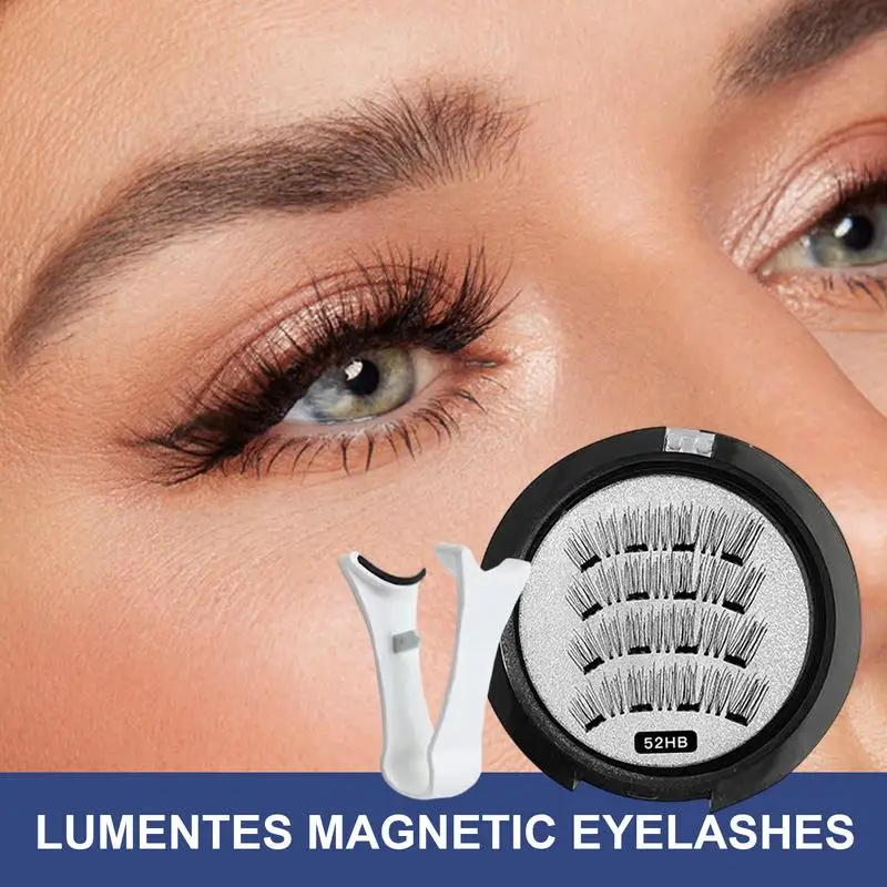 Natuurlijke wimperset met applicator Eenvoudig aan te brengen Lichtgewicht Herbruikbaar Geen lijm nodig Wimpers voor de hele dag magnetische wimpers