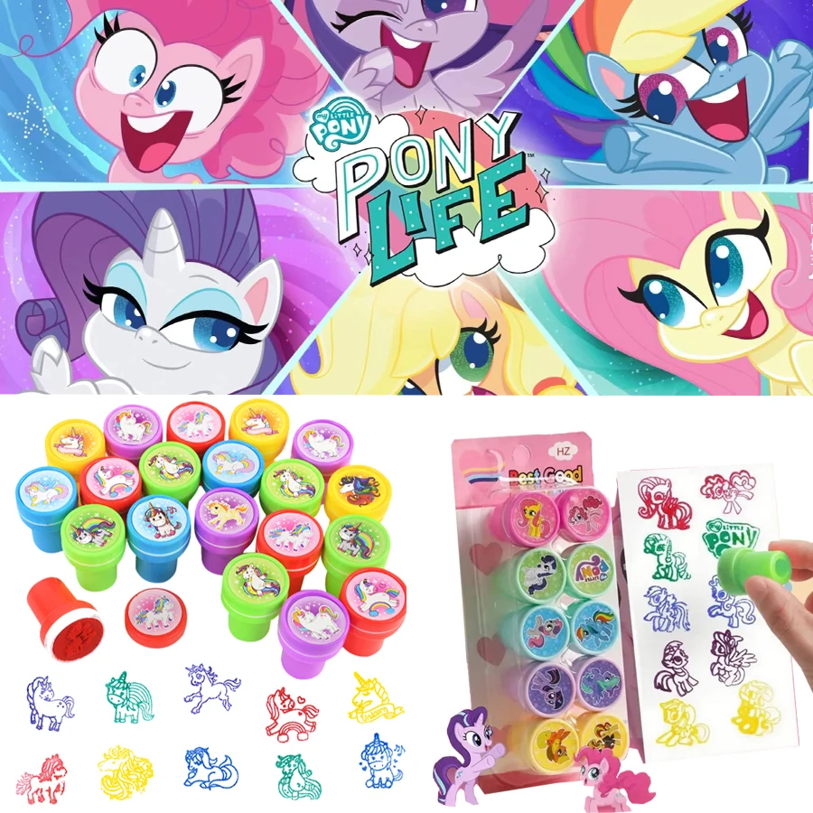 

My Little Pony Self-Inking Stamp Set Colorful Rainbow Party Favor Toy Children's Birthday Souvenir Decoration Supplies