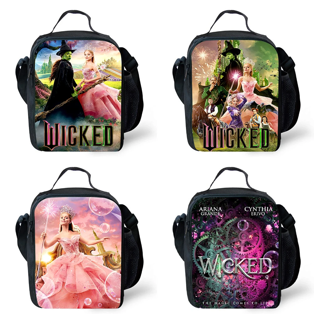 Kids' Anime W-Wicked Lunch Bags,Cartoon School Picnic Bags for Girls Boys,Large Capacity Cooler Bags for 4-10 years old Children