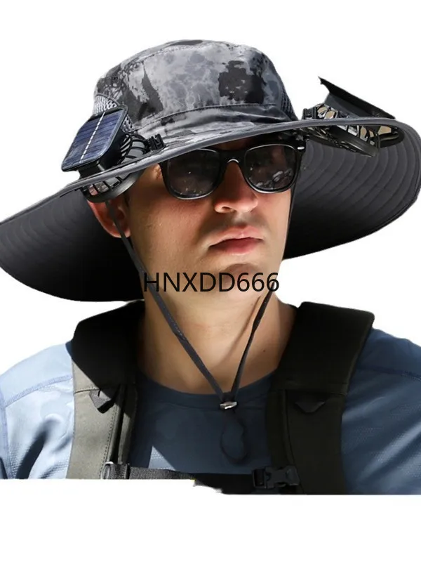 

Sunscreen high wind charging removable summer shading fan cap