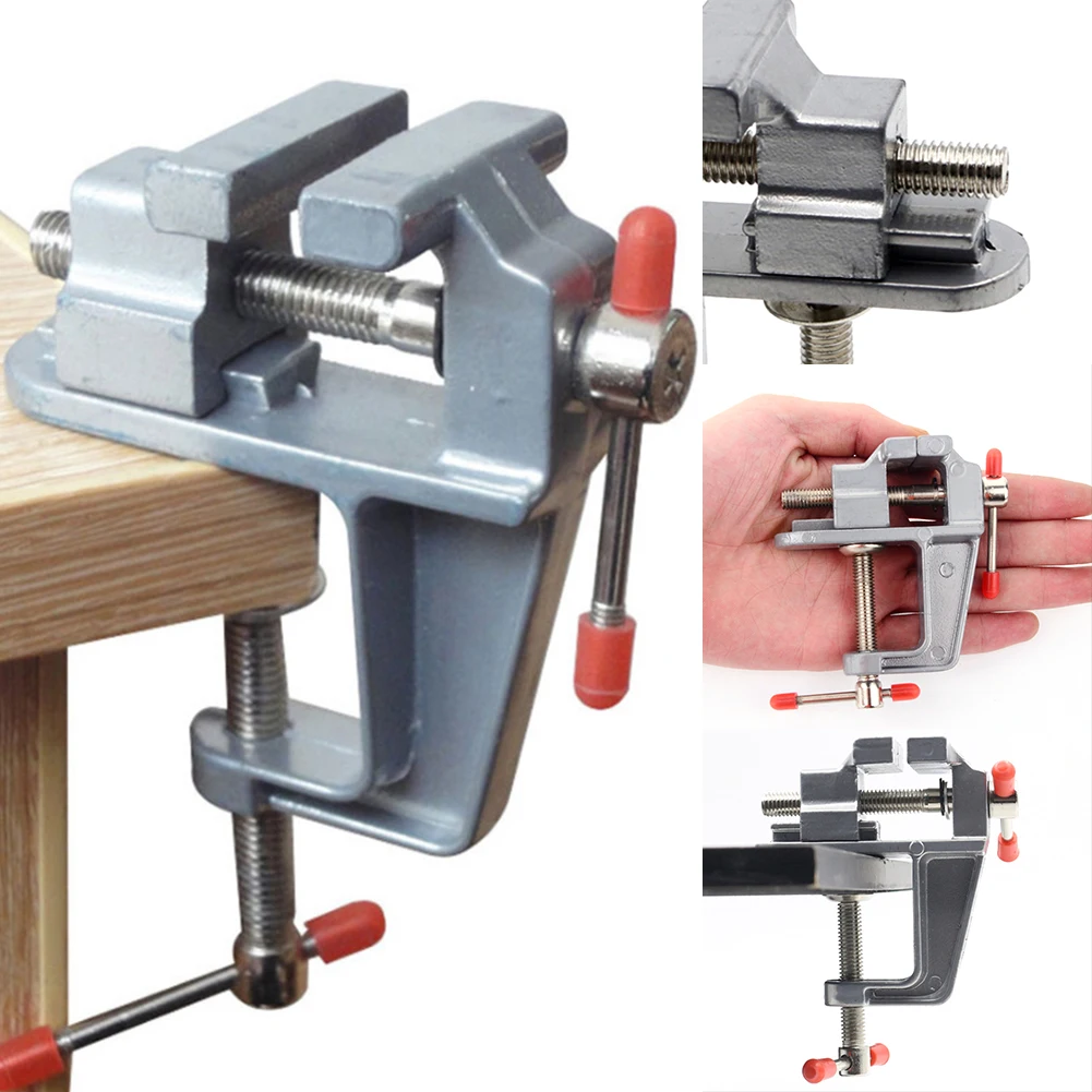 Portable 3.5mm Aluminum Miniature Small Jewelers Hobby Clamp On Table Bench Vise Mini DIY Tool Vice Muliti-Funcational