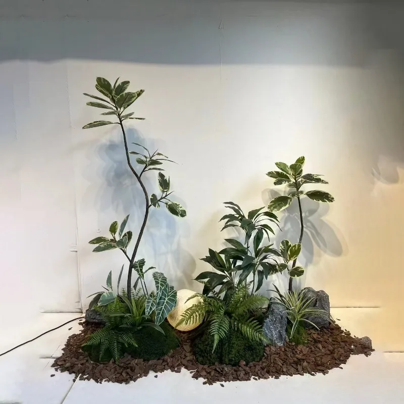 Simulated green plants stacking landscape decorative landscaping hotel window bionic combination plant