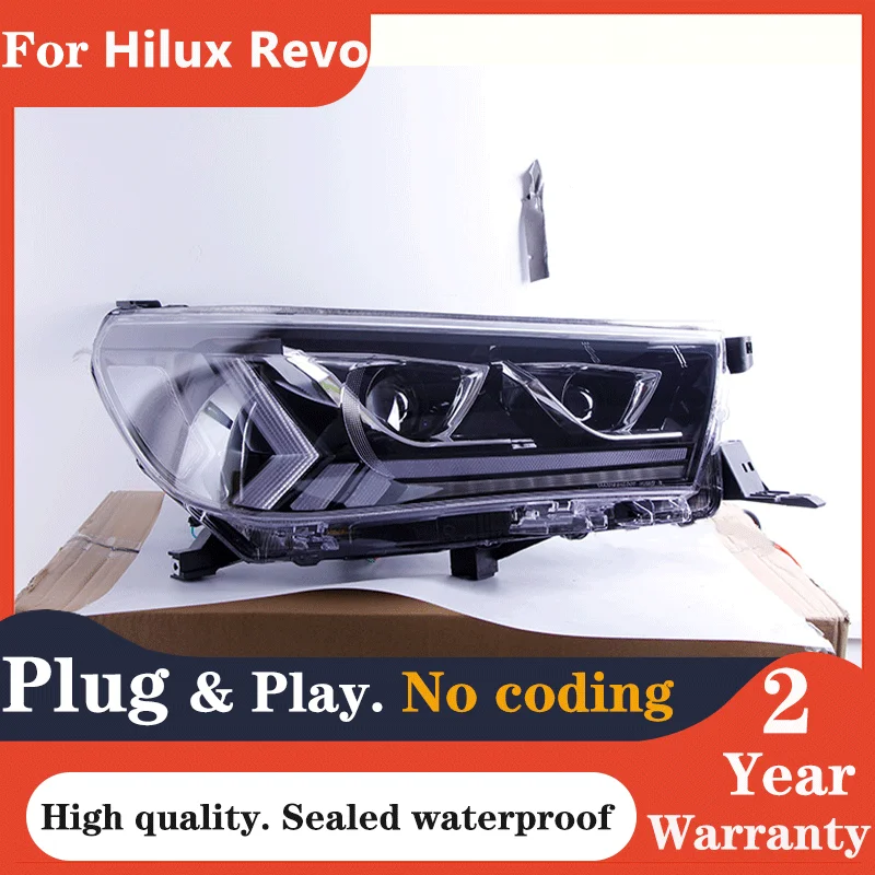 Car Styling for Toyota Hilux revo Headlights 2015-2020 Revo Rocco LED Headlight DRL Hid Head Lamp Angel Eye Bi Xenon Accessories