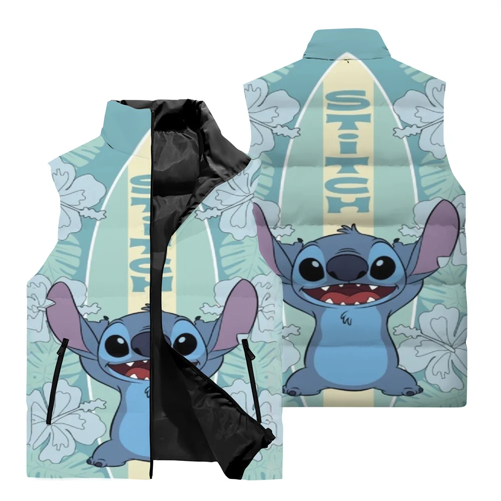 Funny Disney Stitch 3D Printed Jacket Vest Men\'s Fashion Jacket Windbreaker Outdoor Sports Party Men\'s Casual Sleeveless Jacket