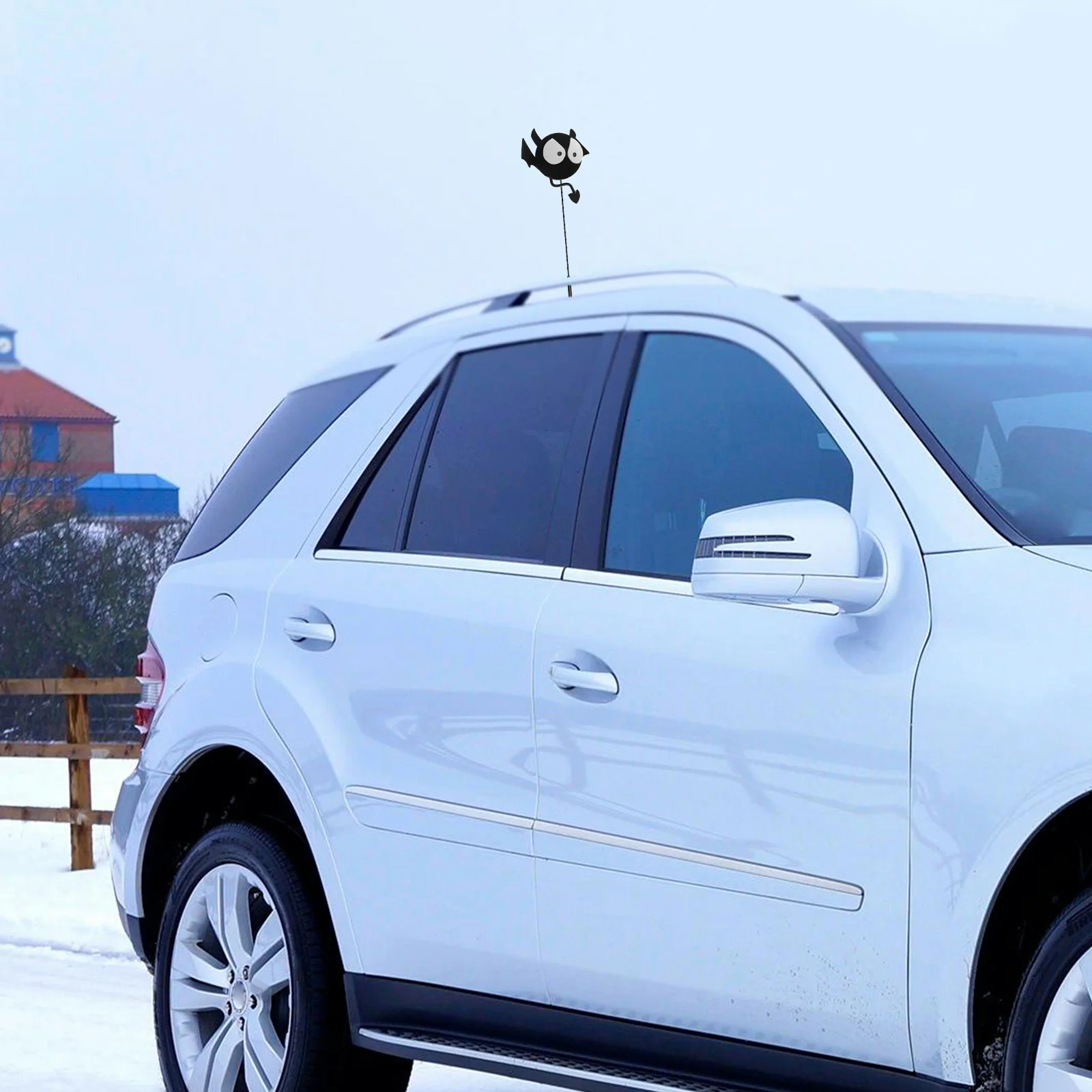 Dekoracja anteny samochodowej, uroczy kreskówkowy nietoperz z dużymi oczami, zabawny, na Halloween, do samochodu osobowego, ciężarówki, SUV-a, odporny na warunki atmosferyczne.