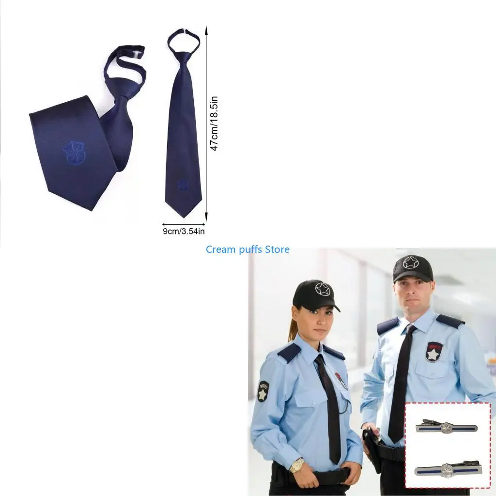 50LE Quick Adjust Security Guard Neck Tie Clip For Professional Comfortable Polyester Secure Clip Necktie for Formal Workwear