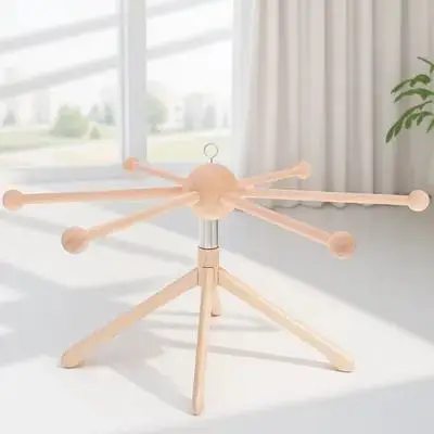 

6-Branch Wooden Wind Chime Frame DIY Unfinished Mobile Hanger for Garden Porch Yard Decor Rustic Style Crafting Supplies