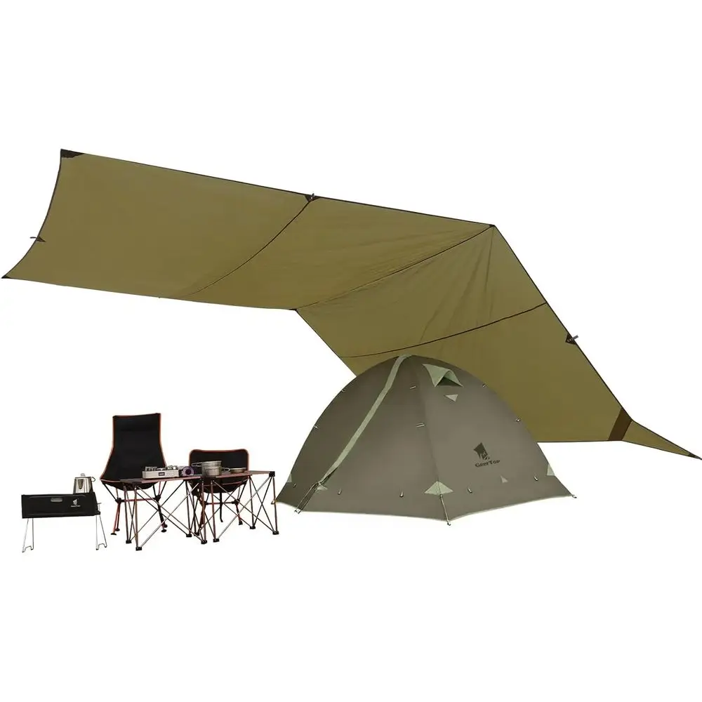 

17ft x 10ft Large Waterproof Camping Tarp for Outdoors, Backpacking, Hiking, Picnics (Poles Not Included)