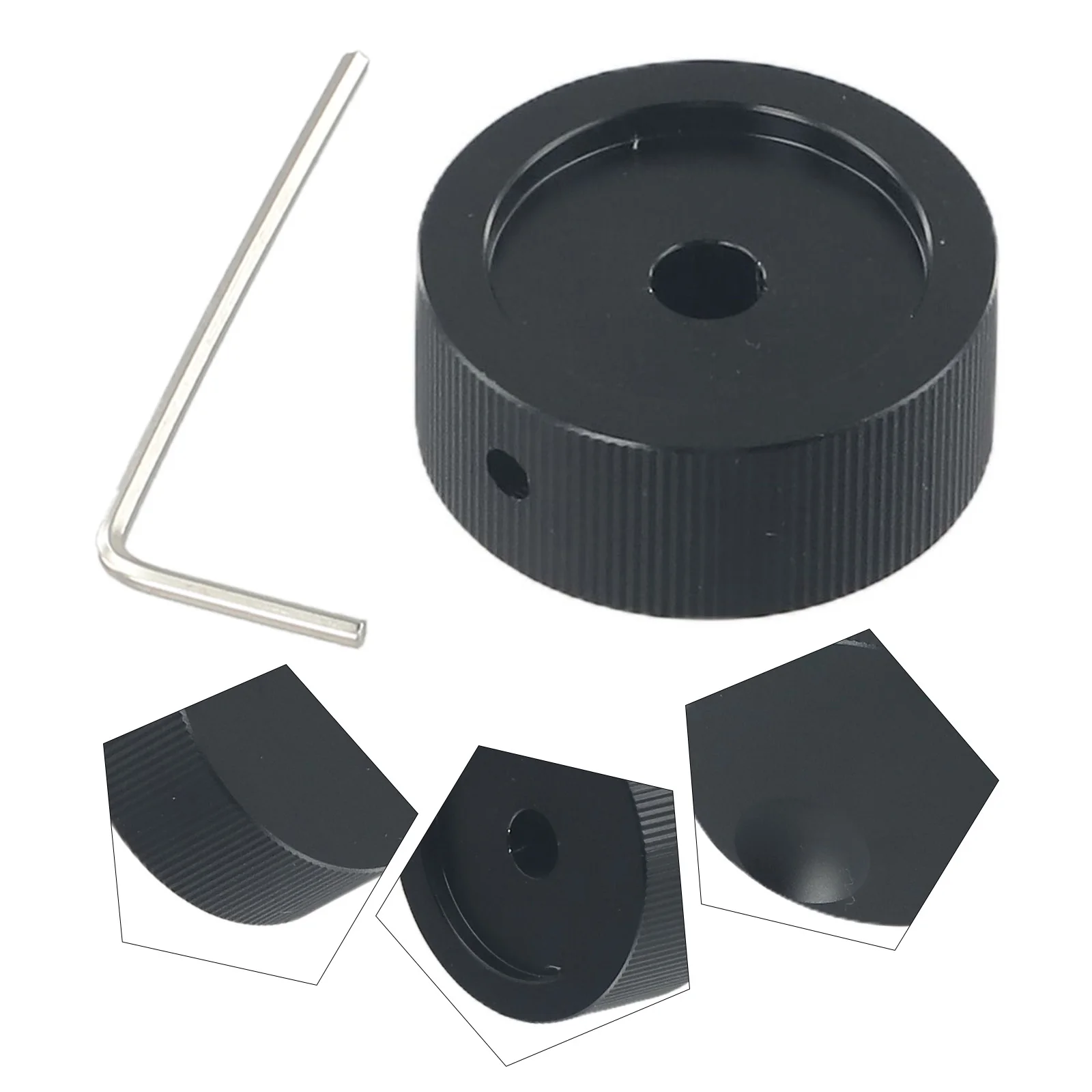 Encoder Knob Volume Control Knob 8mm Hole Depth Accessory Aluminum Knob Anti-slip Matte Solid Texture Black Parctical