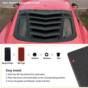 Anx-Louver-Heckscheiben für Ford Mustang Dodge Challenger und Camaro, Löffelgrill, Hardwarezubehör, Clean Engine 6 Hauptverkäufe Camaro -Lamellen - №3