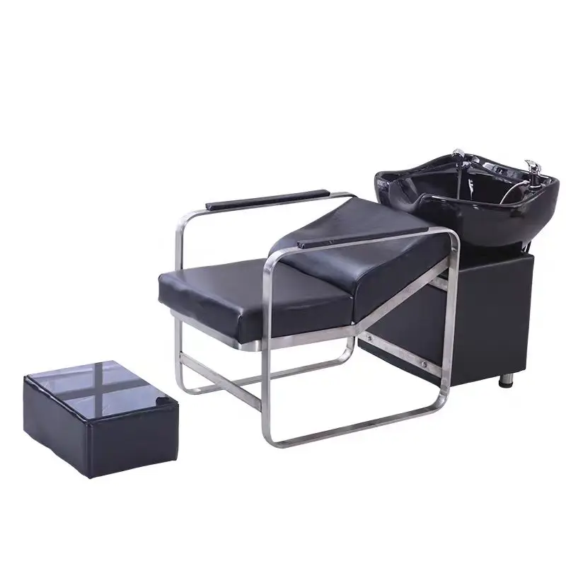 !@！@Hair Salon Shampoo Bed, Hair Salon Exclusive Shampoo Bed, Shampoo Chair, Stainless Steel Flushing Bed, Ceramic Basin, Hair S