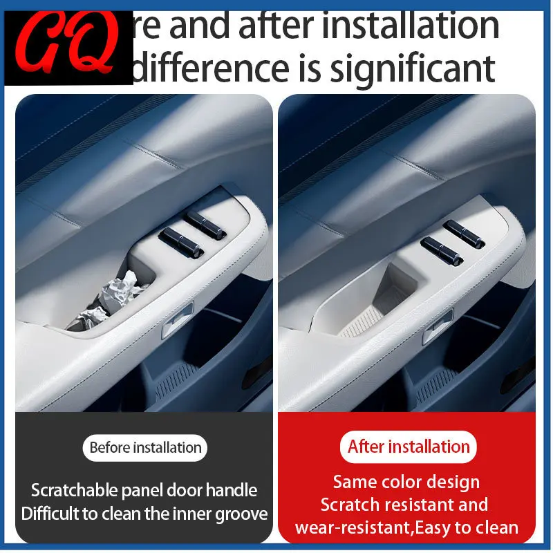 

4pcs For ZEEKR 001 2025 2024 2023 Car door button storage pad Silicone storage box Car door storage interior accessories